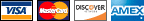 Visa, MasterCard, Discover, American Express